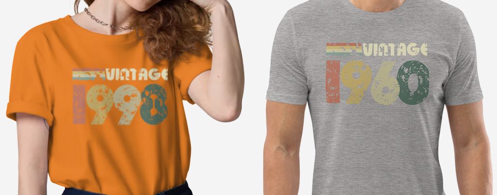 Vintage T-shirts per Year of Birth